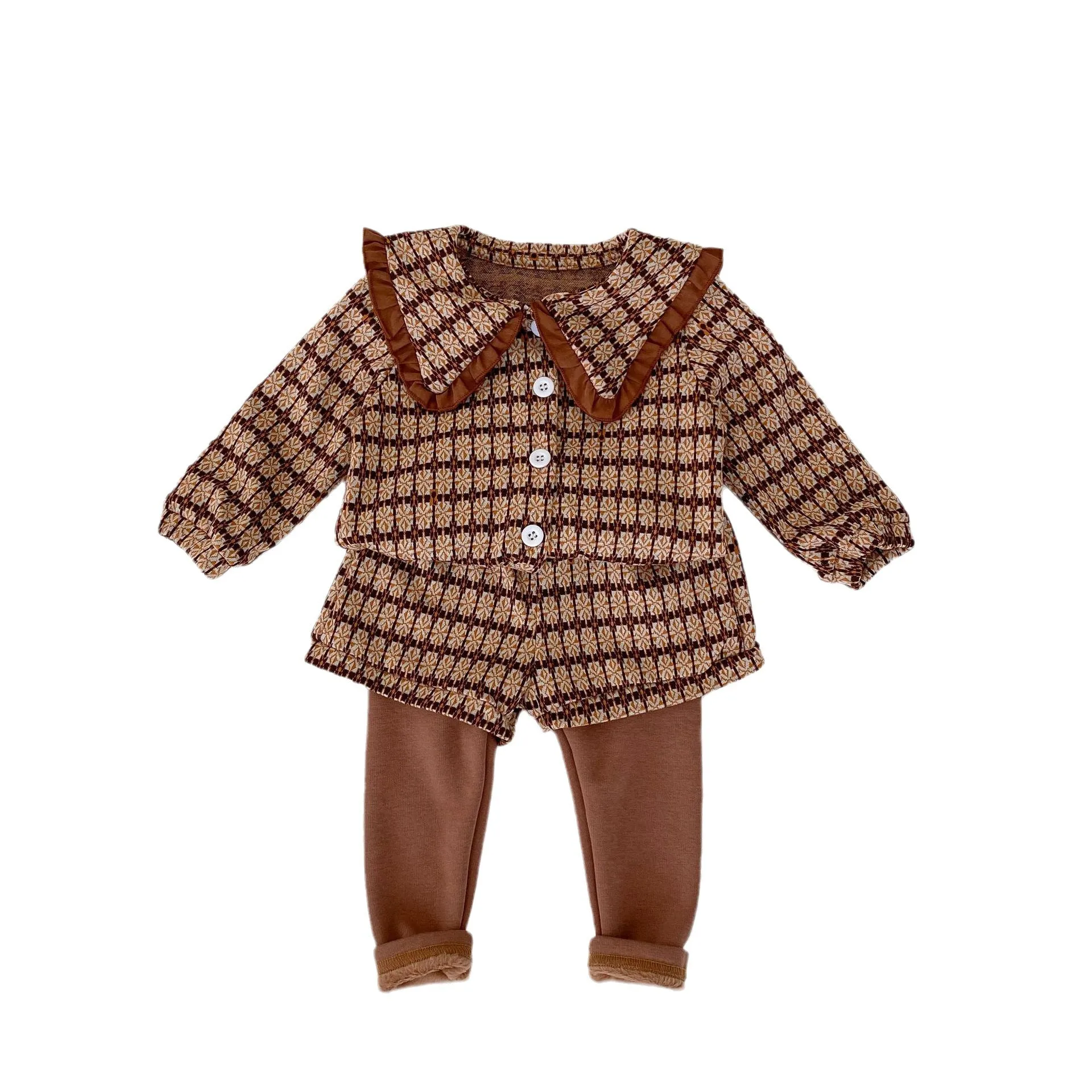 2 Pieces Set Baby Kid Girls Checked Tops And Pants Wholesale 230828339