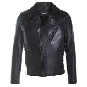 503 MEN'S LIGHT WEIGHT COWHIDE MOTORCYCLE JACKET - BLACK