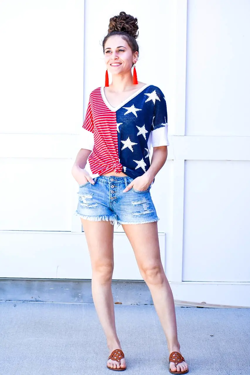 American Women Flag Knit Blouse