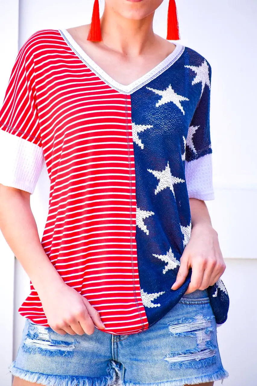 American Women Flag Knit Blouse