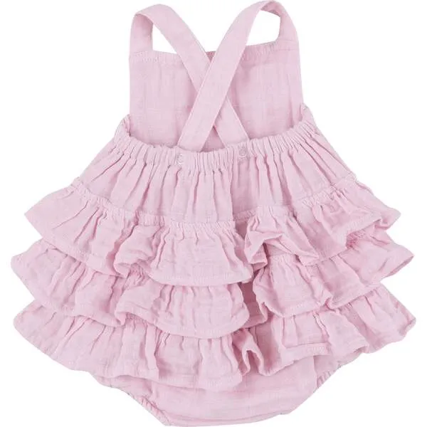 Angel Dear BALLET SOLID MUSLIN RUFFLE SUNSUIT, Pink