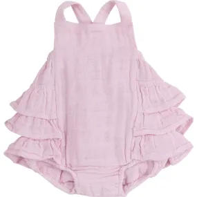 Angel Dear BALLET SOLID MUSLIN RUFFLE SUNSUIT, Pink