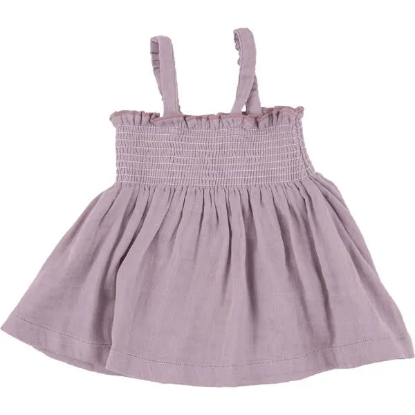 Angel Dear DUSTY LAVENDAR SOLID MUSLIN SMOCKED TOP  & BLOOMER, Purple