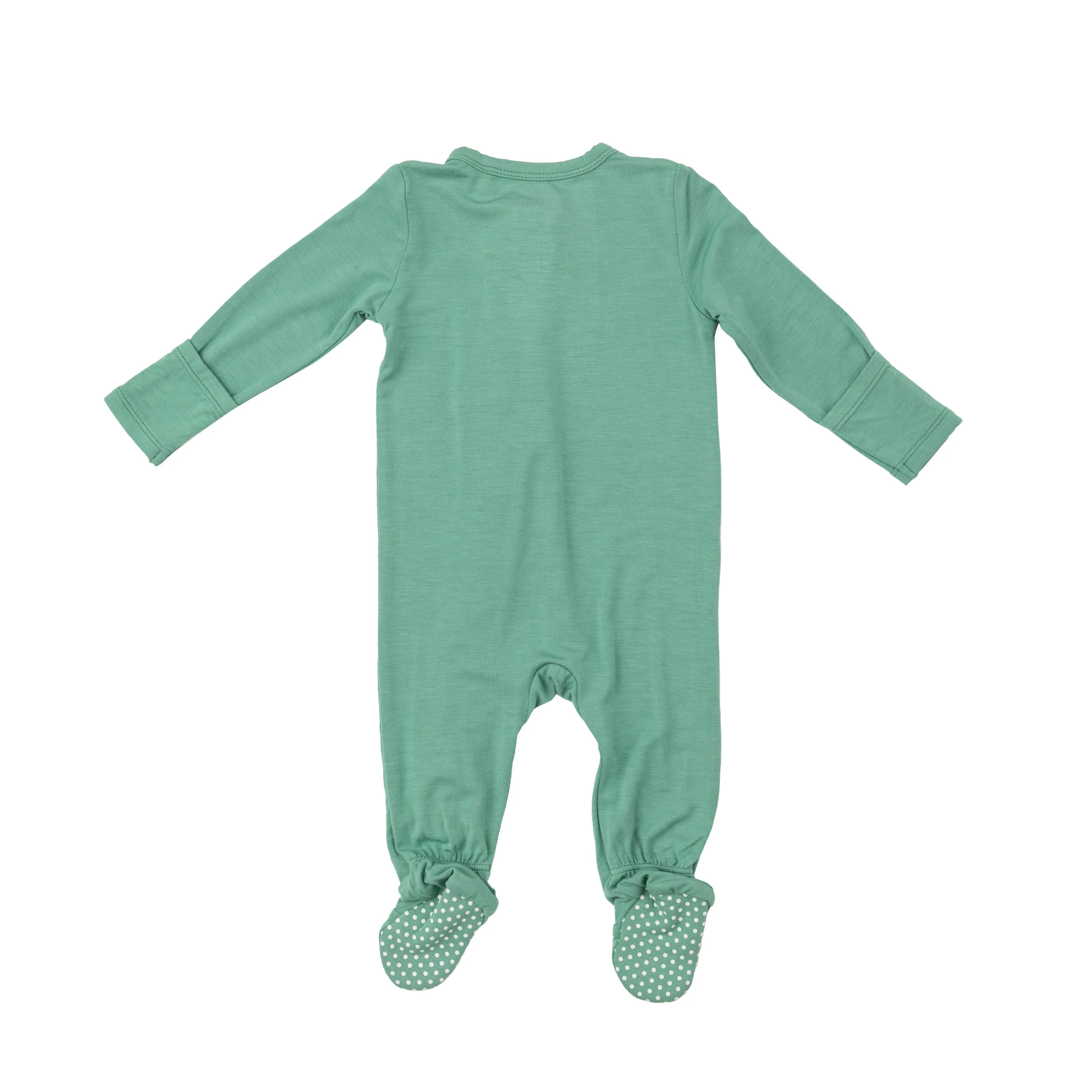 Angel Dear Malachite Green Solid 2-Way Zipper Footie