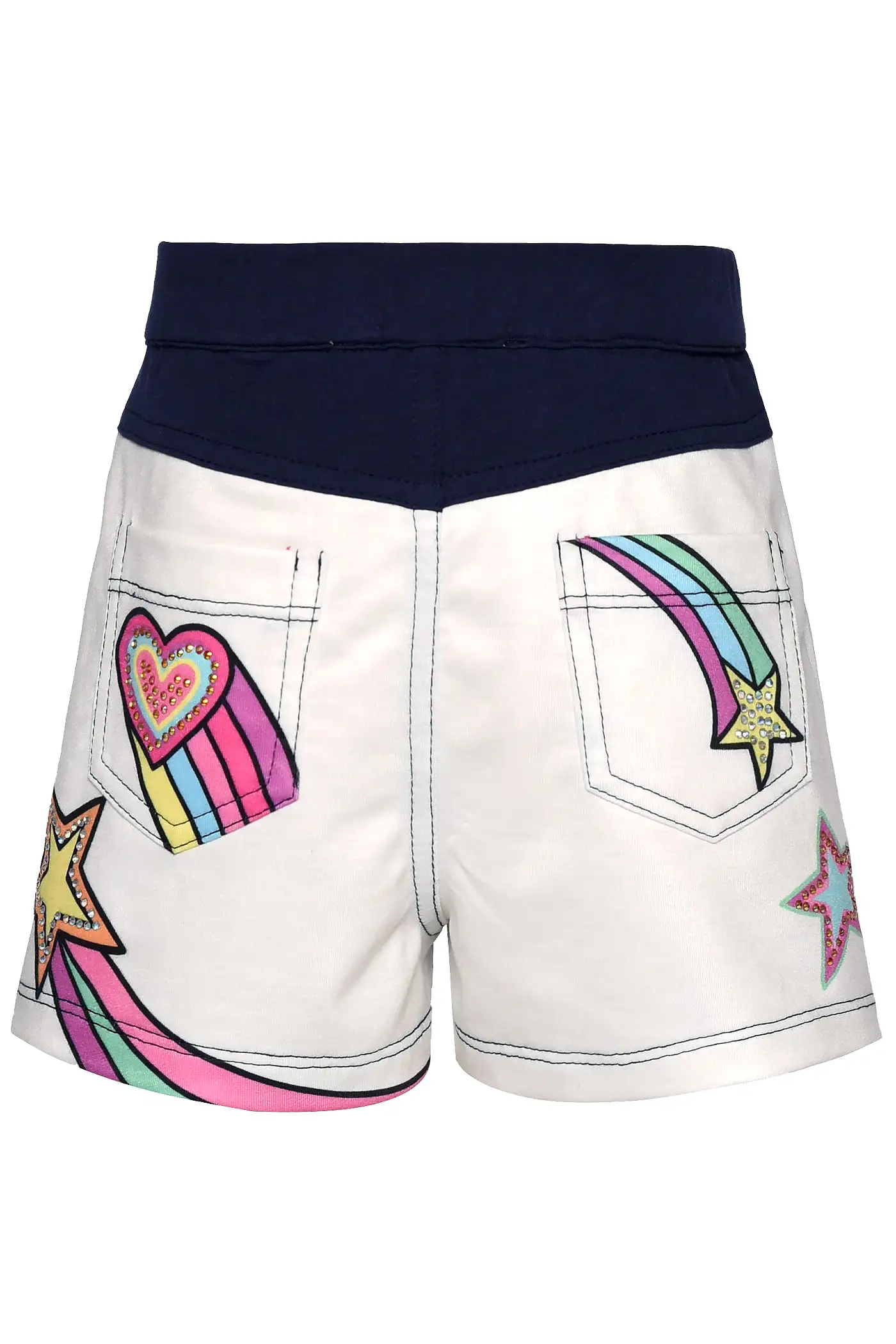 Baby Sara 2 Tone Shooting Star & Heart Print Shorts