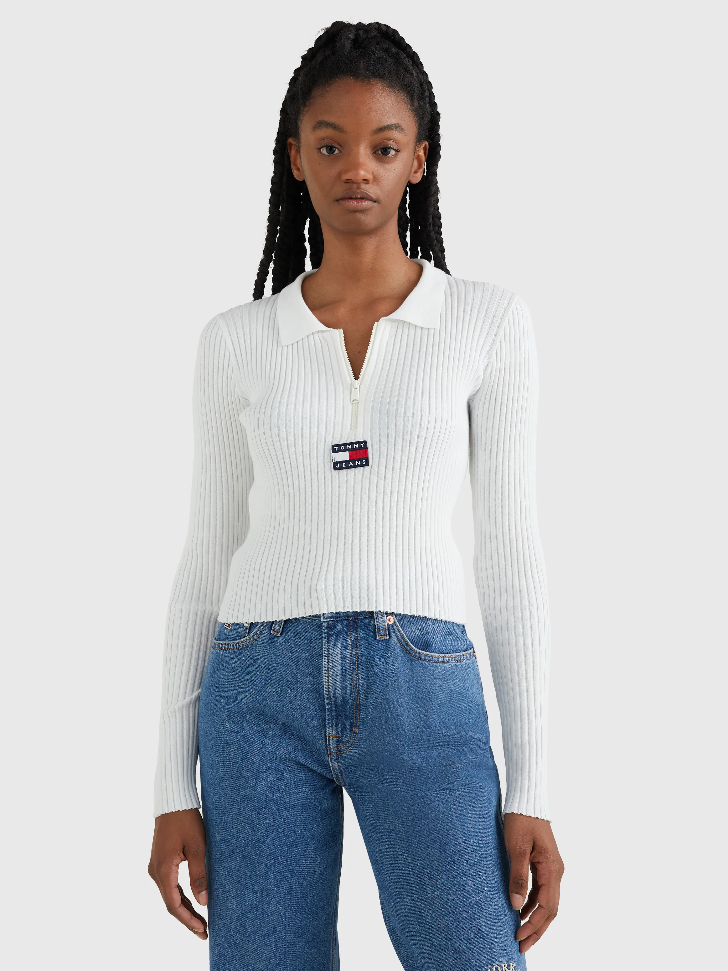 Badge Half-Zip Ribbed Jumper | Sweatshirts & Hoodies | Tommy Jeans