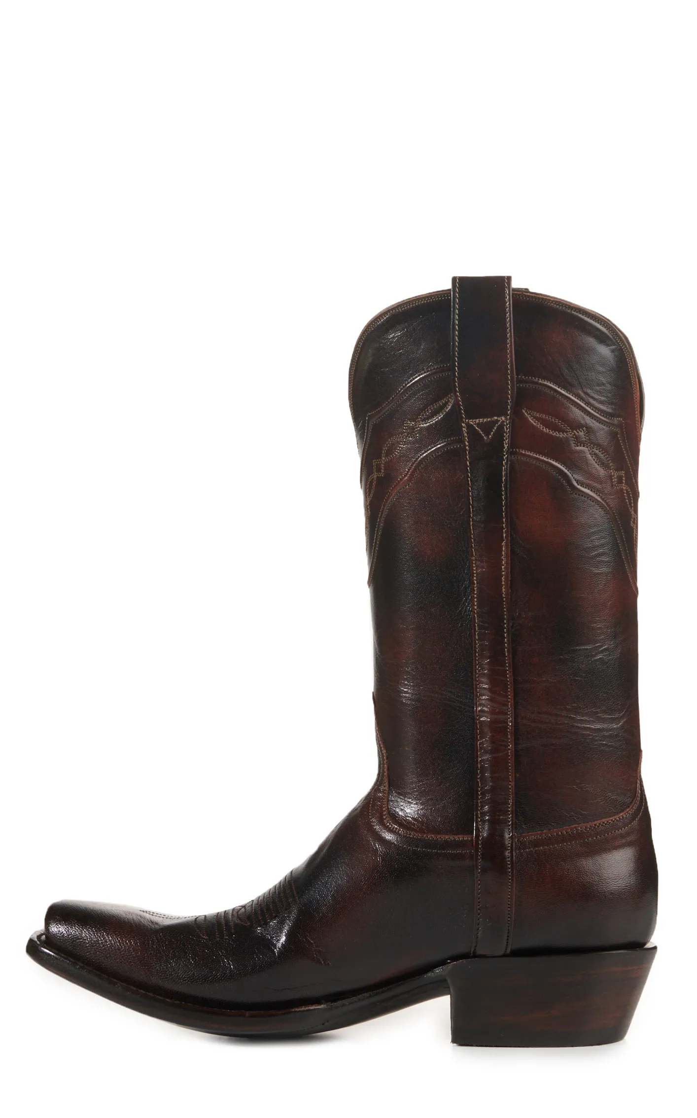 Black Jack Men's Brown Brush Off Goat Punchy Square Toe Cowboy Boots