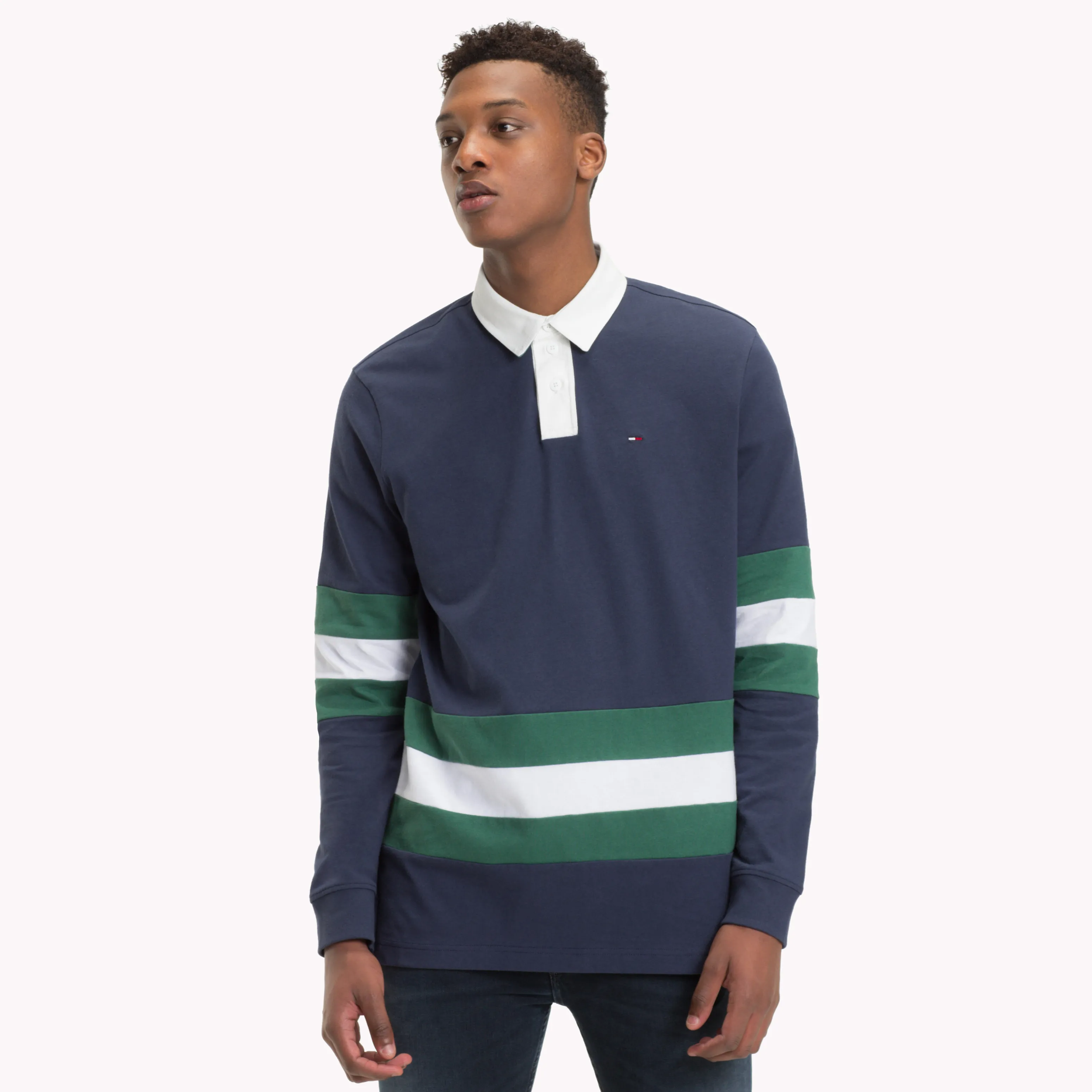 Blue Statement Stripe Rugby Shirt | Sweatshirts & Hoodies | Tommy Hilfiger