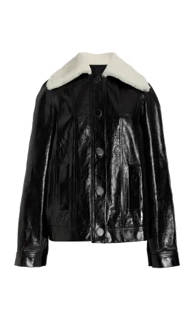 Brandon Maxwell The Harrison Leather Trucker Jacket