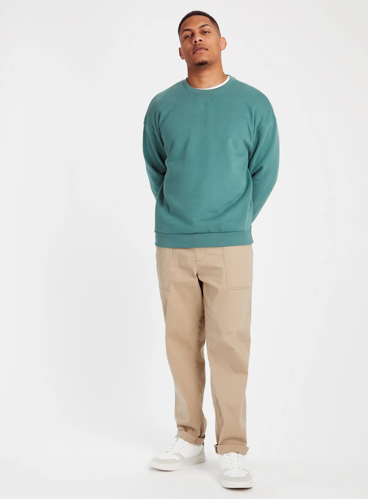 Buy Teal Dropped Shoulder Sweatshirt L | Sweatshirts and hoodies | Tu