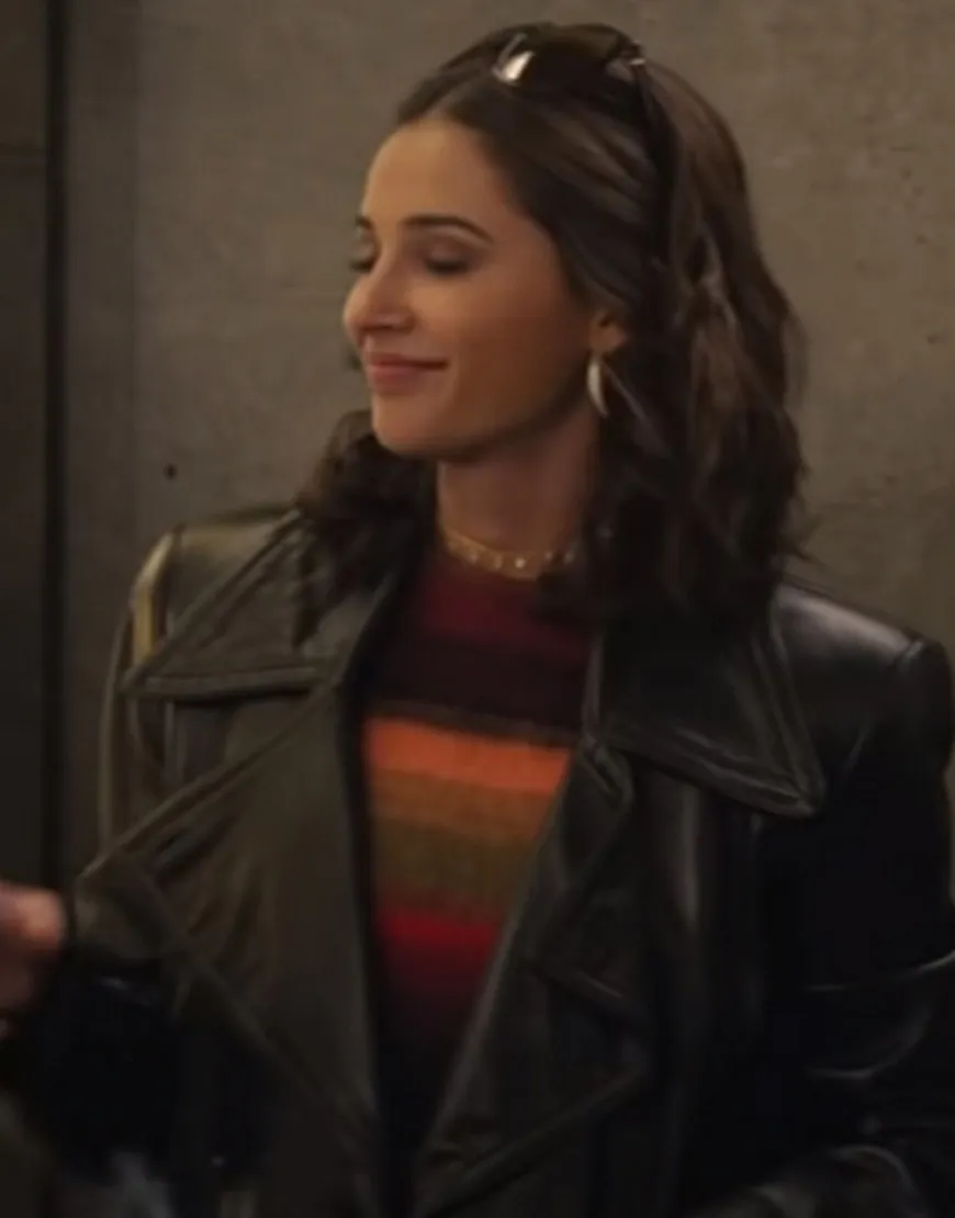 Charlie's Angels Naomi Scott Black Leather Jacket