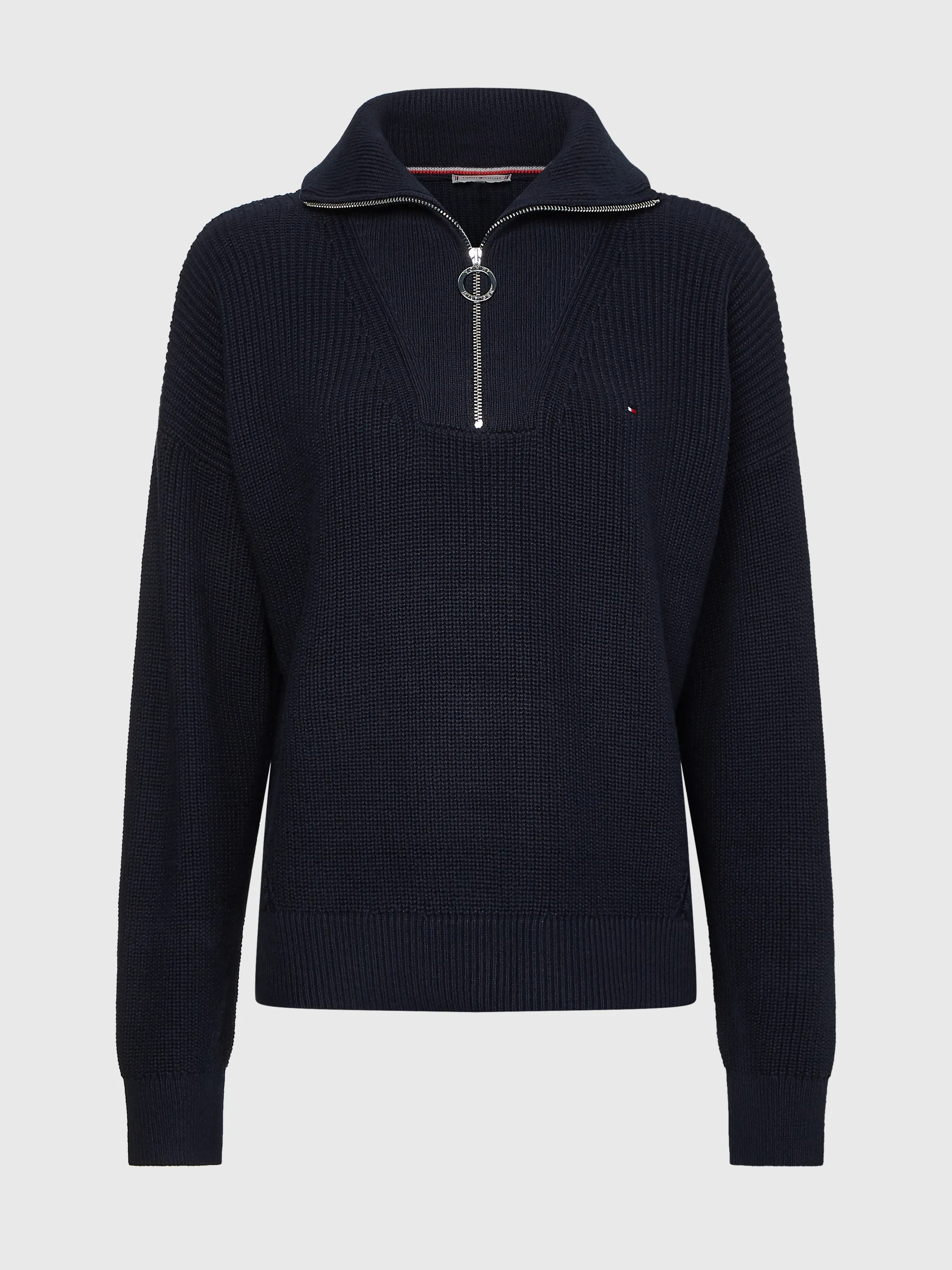 Curve Rib Knit Half-Zip Relaxed Jumper | Sweatshirts & Hoodies | Tommy Hilfiger