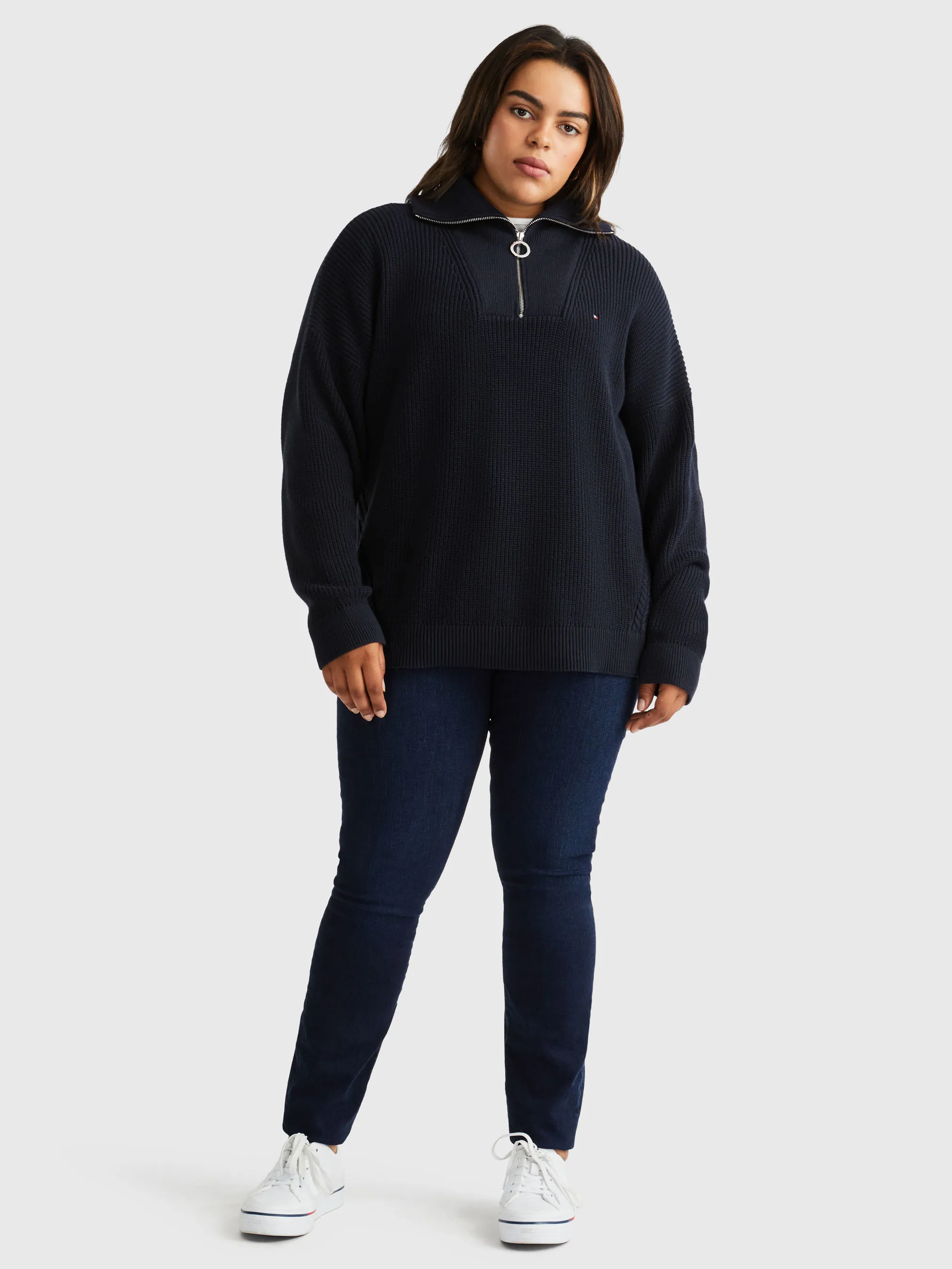 Curve Rib Knit Half-Zip Relaxed Jumper | Sweatshirts & Hoodies | Tommy Hilfiger