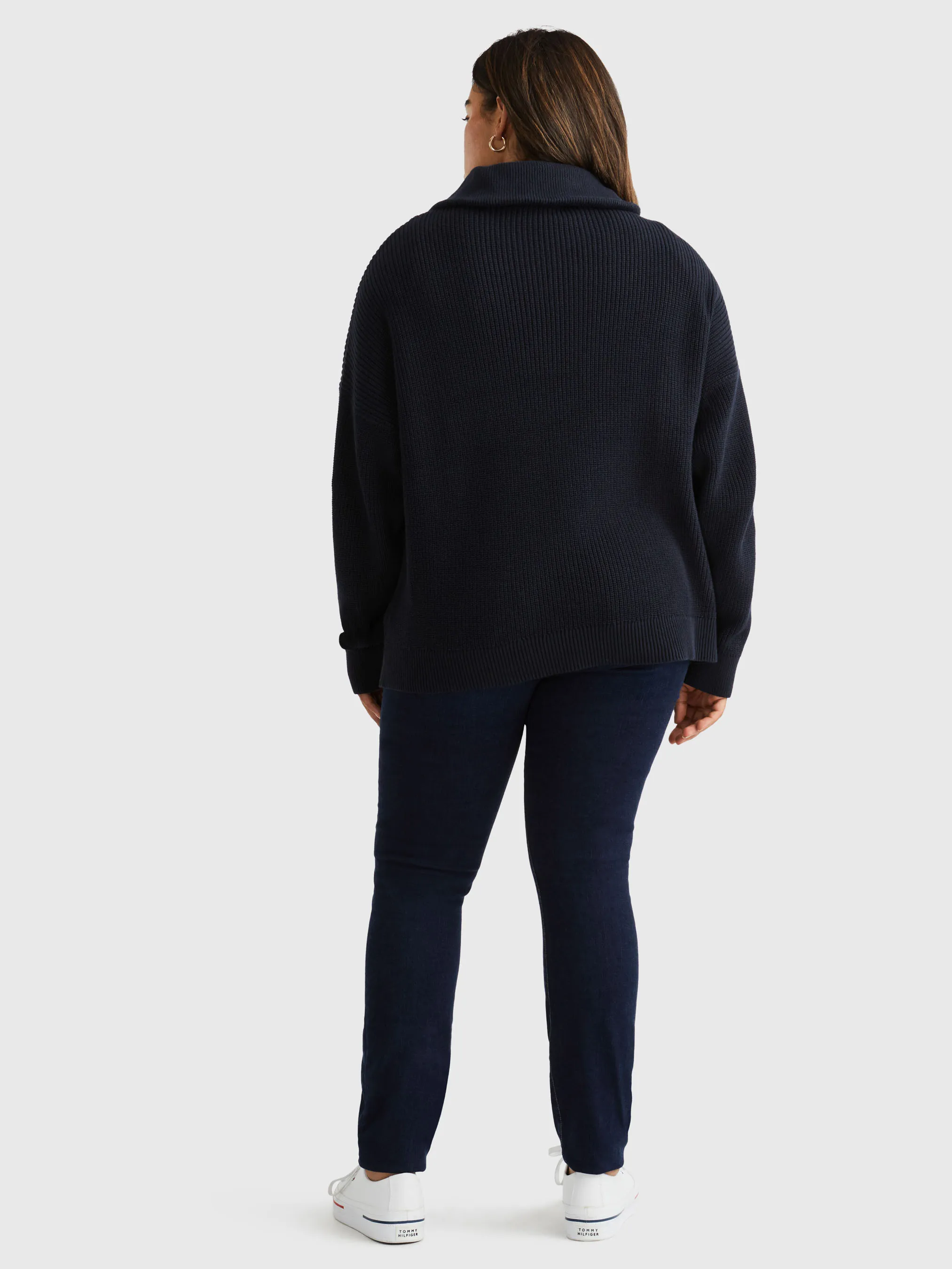 Curve Rib Knit Half-Zip Relaxed Jumper | Sweatshirts & Hoodies | Tommy Hilfiger