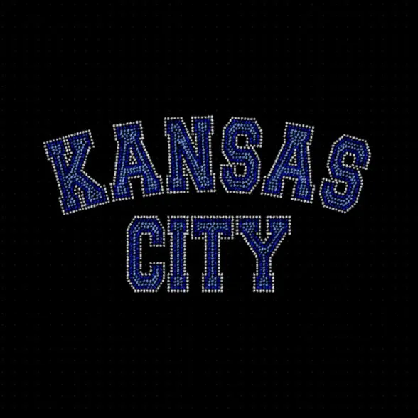 Curved Kansas City Rhinestone Transfer