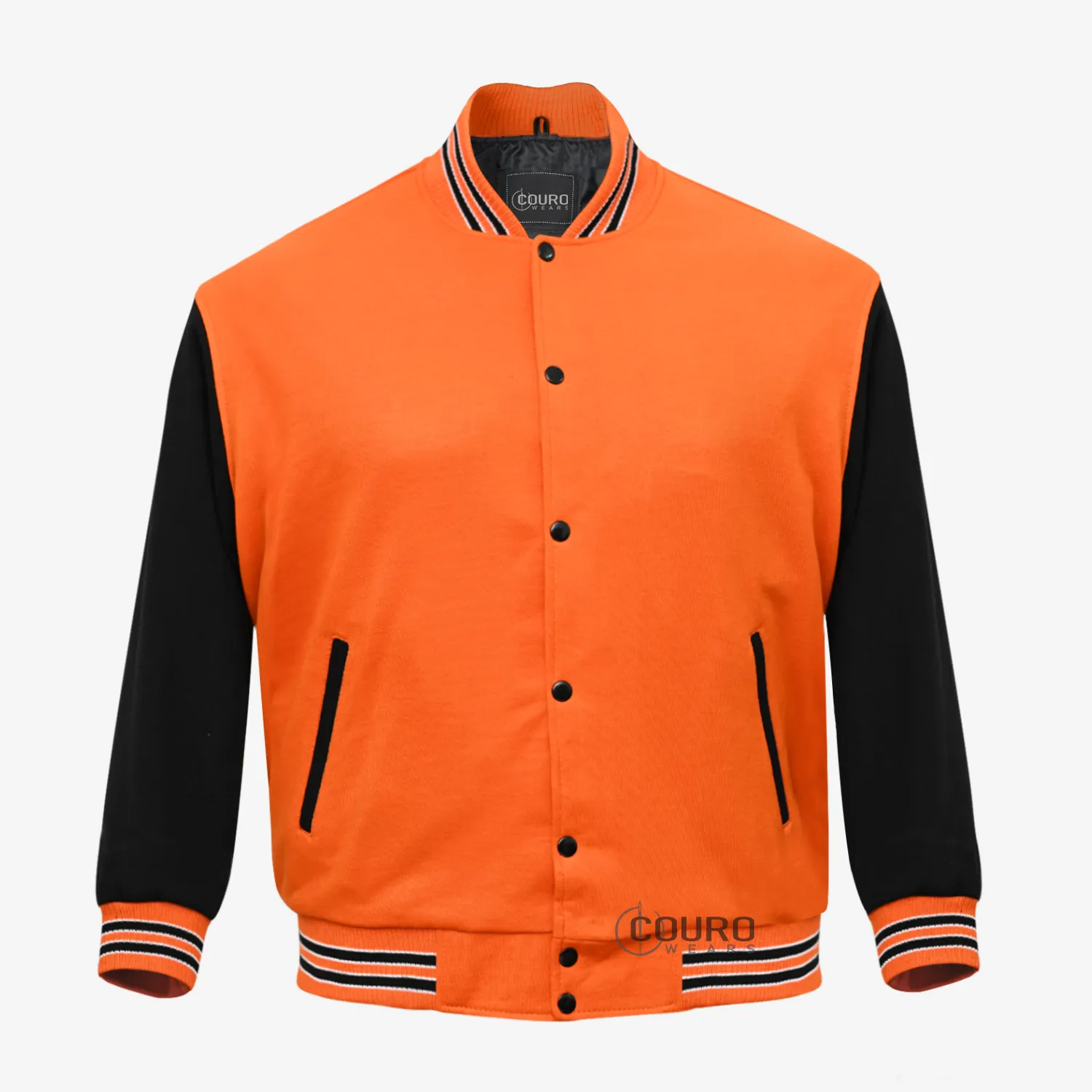 Custom Orange Varsity Jackets - Couro Wears