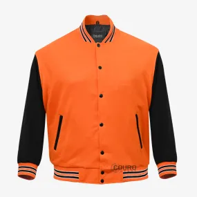 Custom Orange Varsity Jackets - Couro Wears