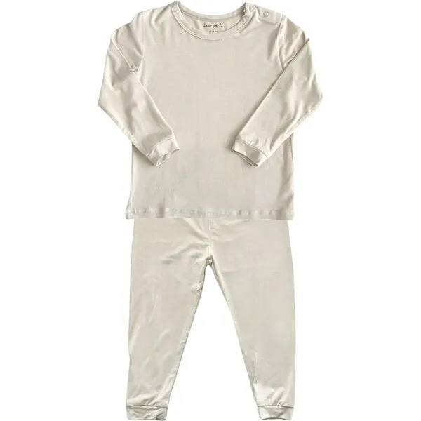 Dear Perli Solid Long Sleeve Pajamas, Oat