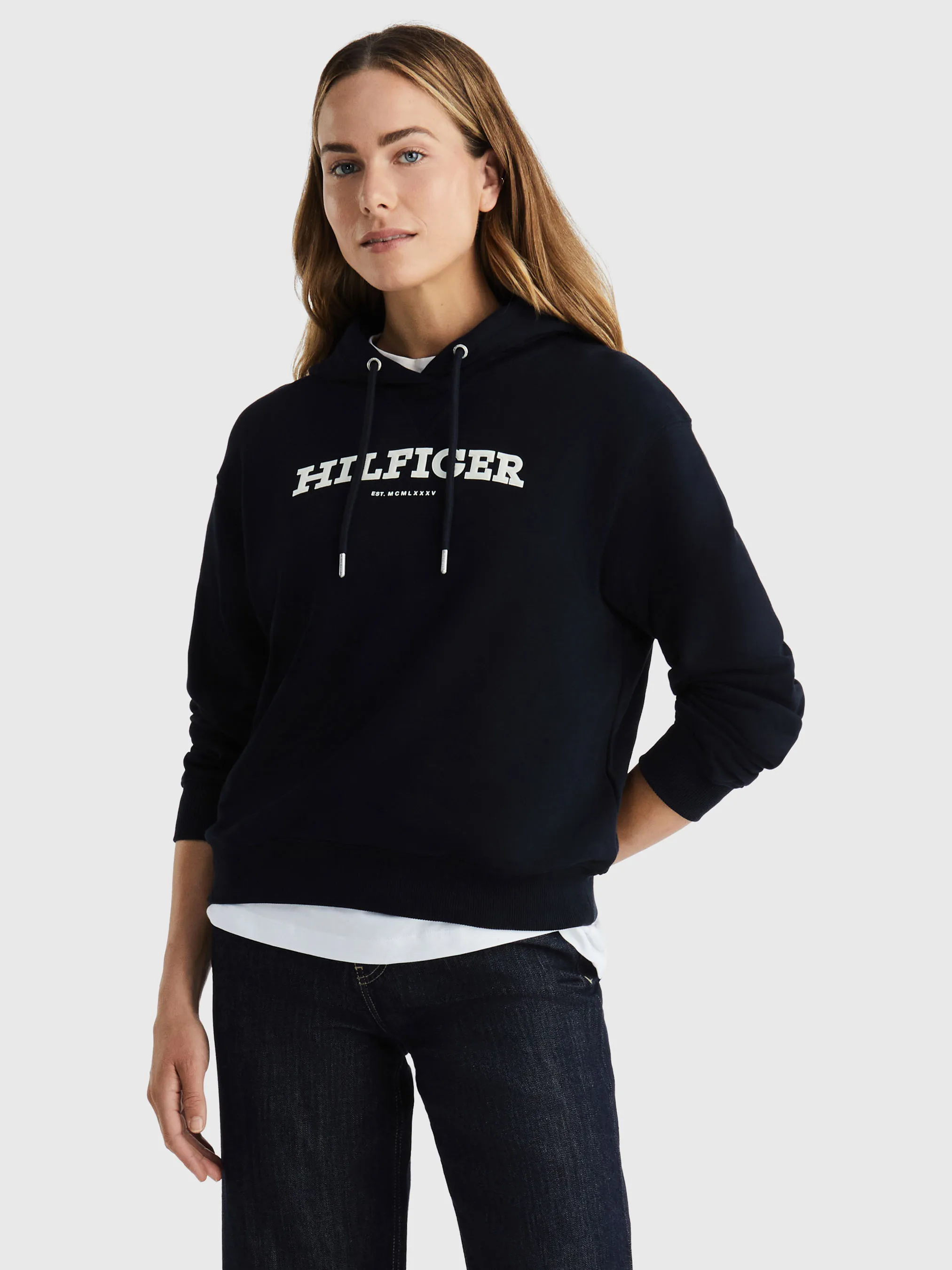 Flocked Hilfiger Monotype Logo Hoodie | Sweatshirts & Hoodies | Tommy Hilfiger