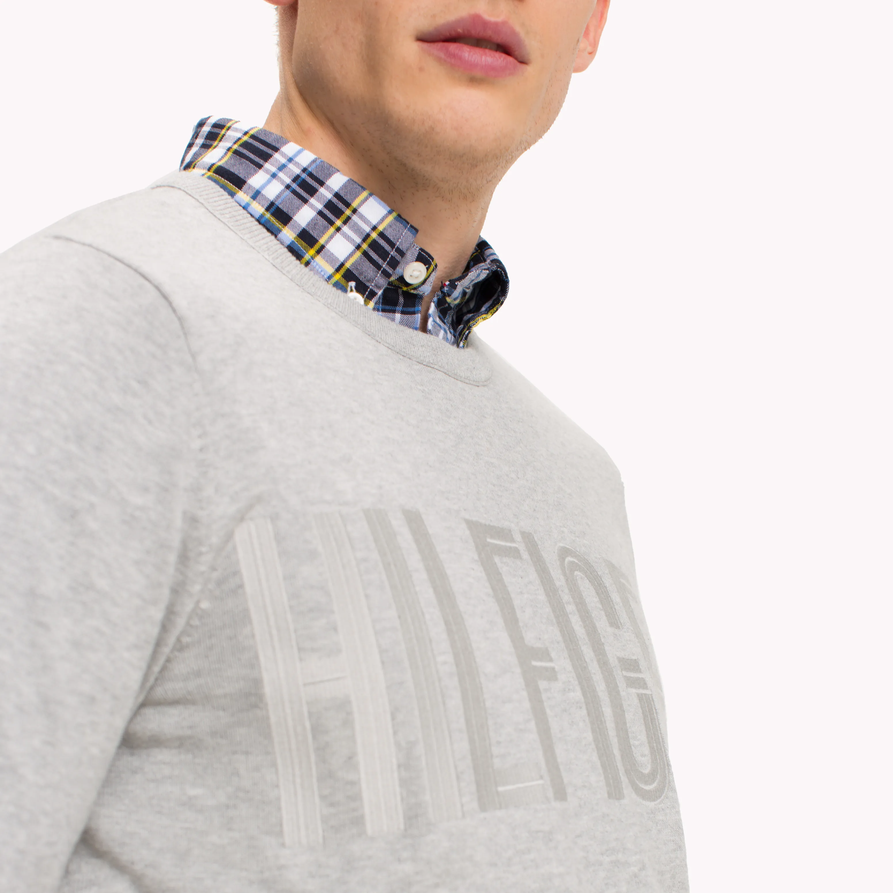 Grey Cotton Crew Neck Jumper | Sweatshirts & Hoodies | Tommy Hilfiger