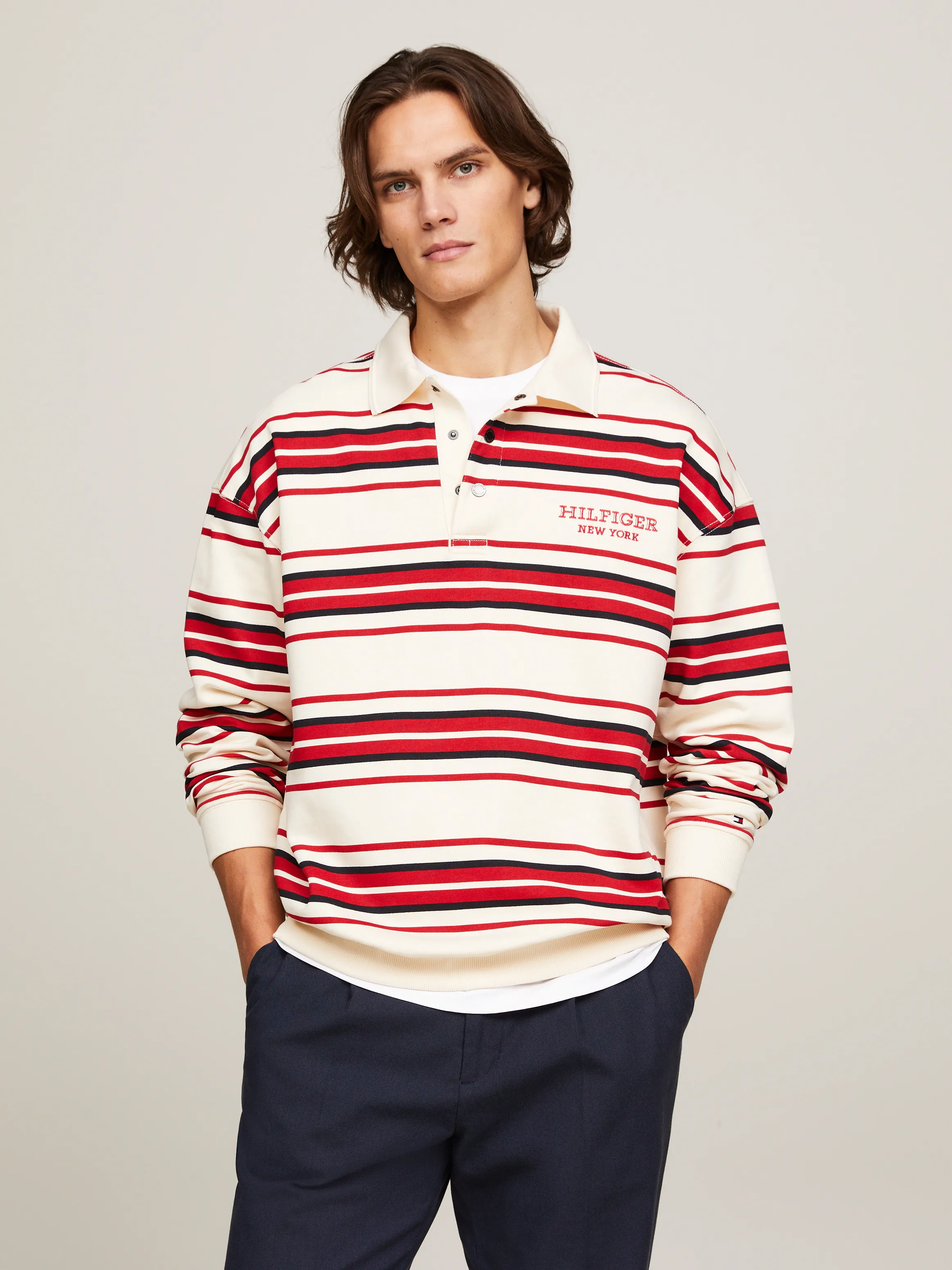 Hilfiger Monotype Stripe Regular Rugby Polo | Sweatshirts & Hoodies | Tommy Hilfiger