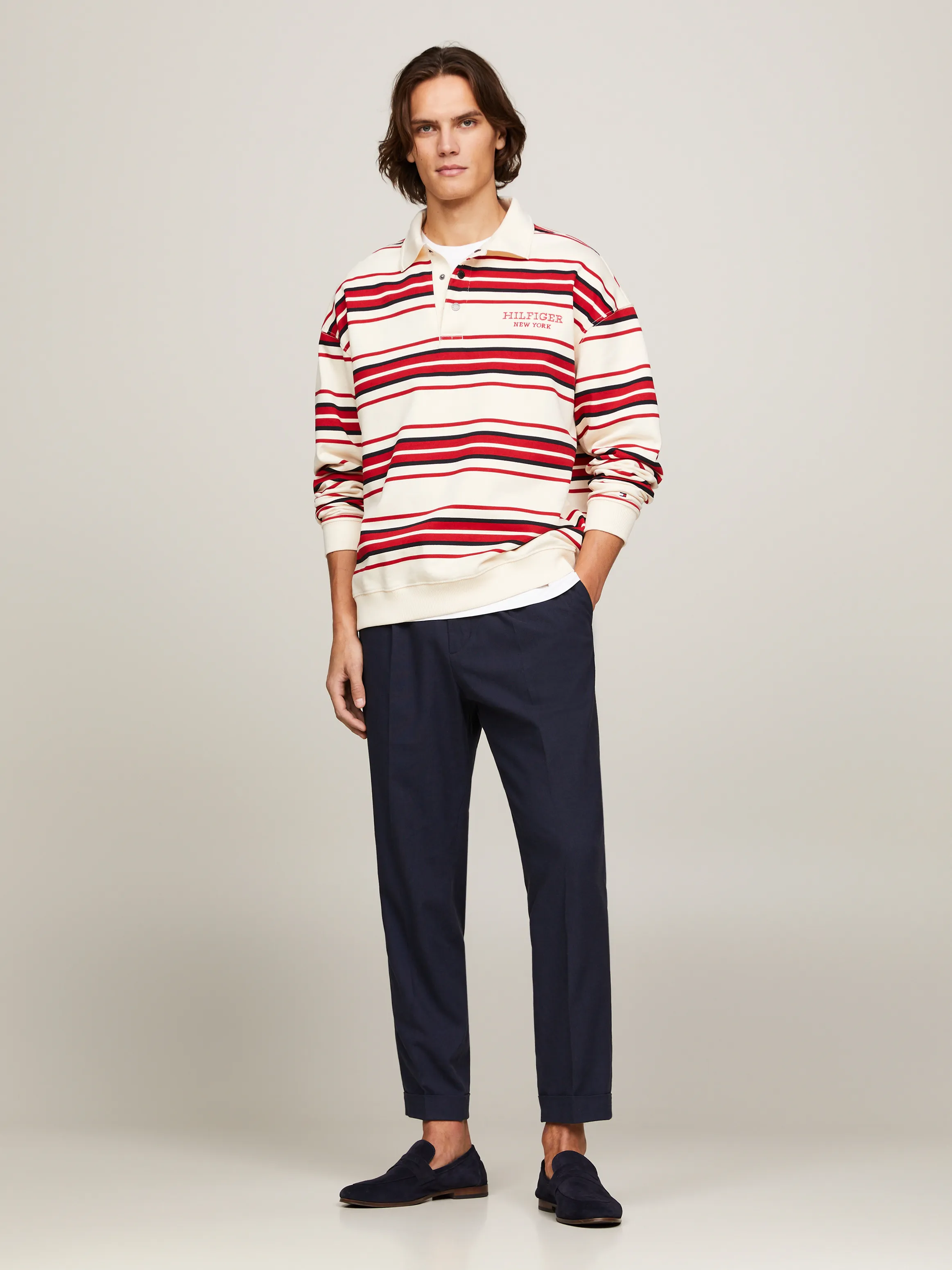 Hilfiger Monotype Stripe Regular Rugby Polo | Sweatshirts & Hoodies | Tommy Hilfiger