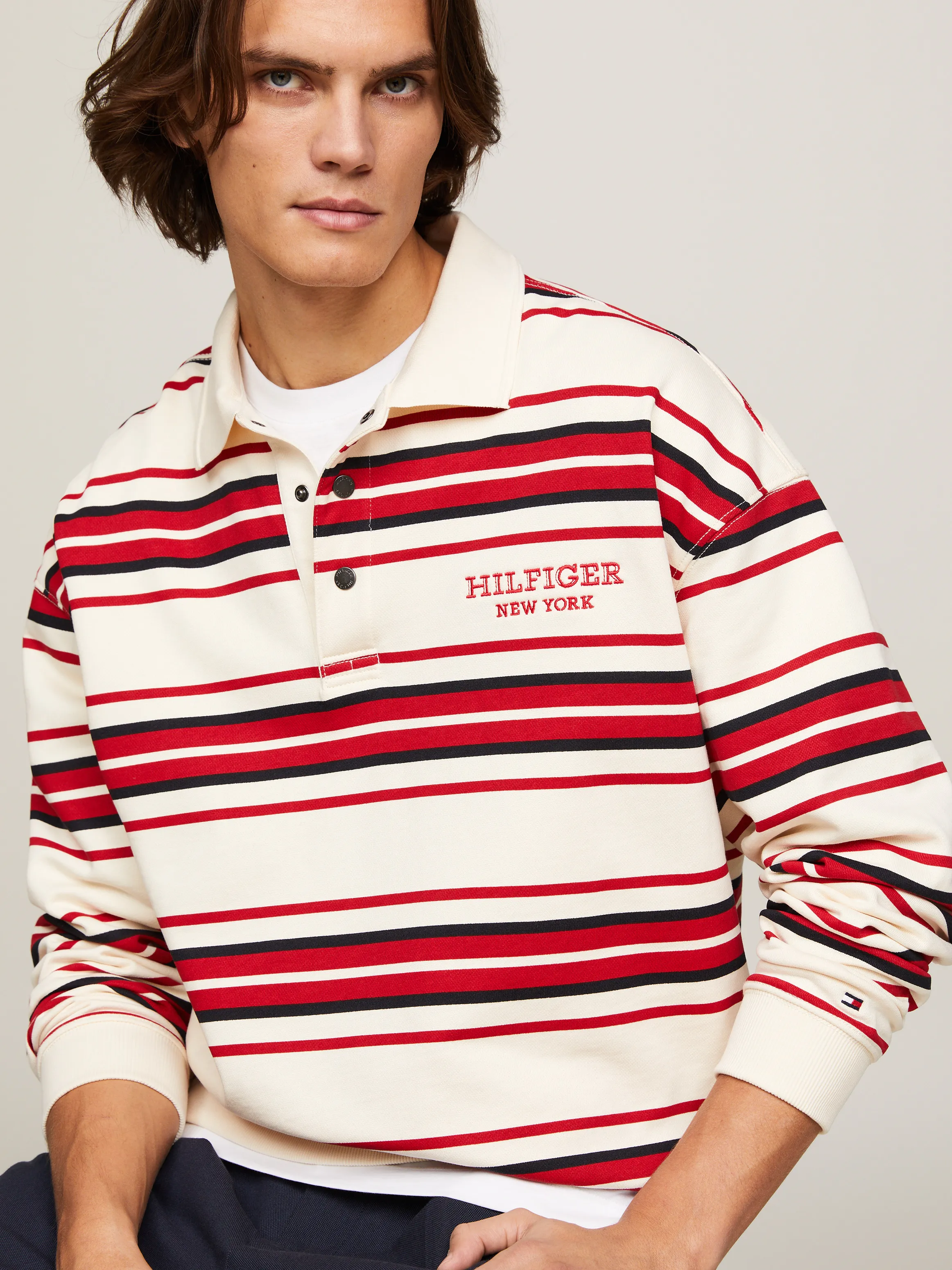 Hilfiger Monotype Stripe Regular Rugby Polo | Sweatshirts & Hoodies | Tommy Hilfiger