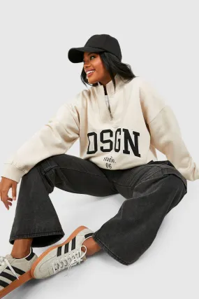 Hoodies & Sweatshirts | Dsgn Studio Applique Oversized Half Zip Sweatshirt | boohoo