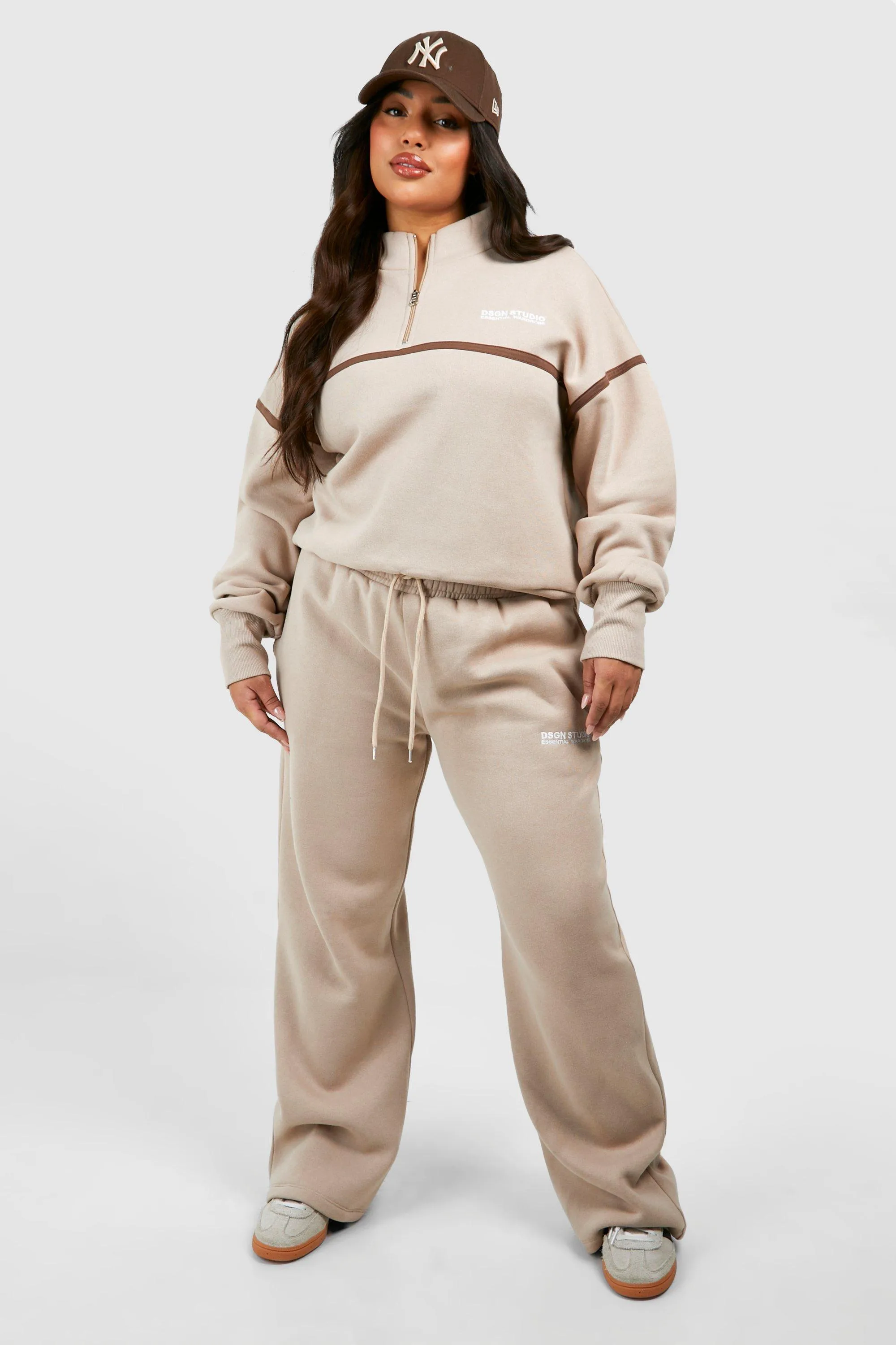 Hoodies & Sweatshirts | Plus Contrast Binding Dsgn Studio Half Zip | boohoo