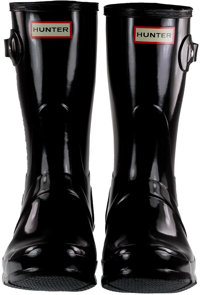 Hunter Wellies Womens Original Short Gloss Black