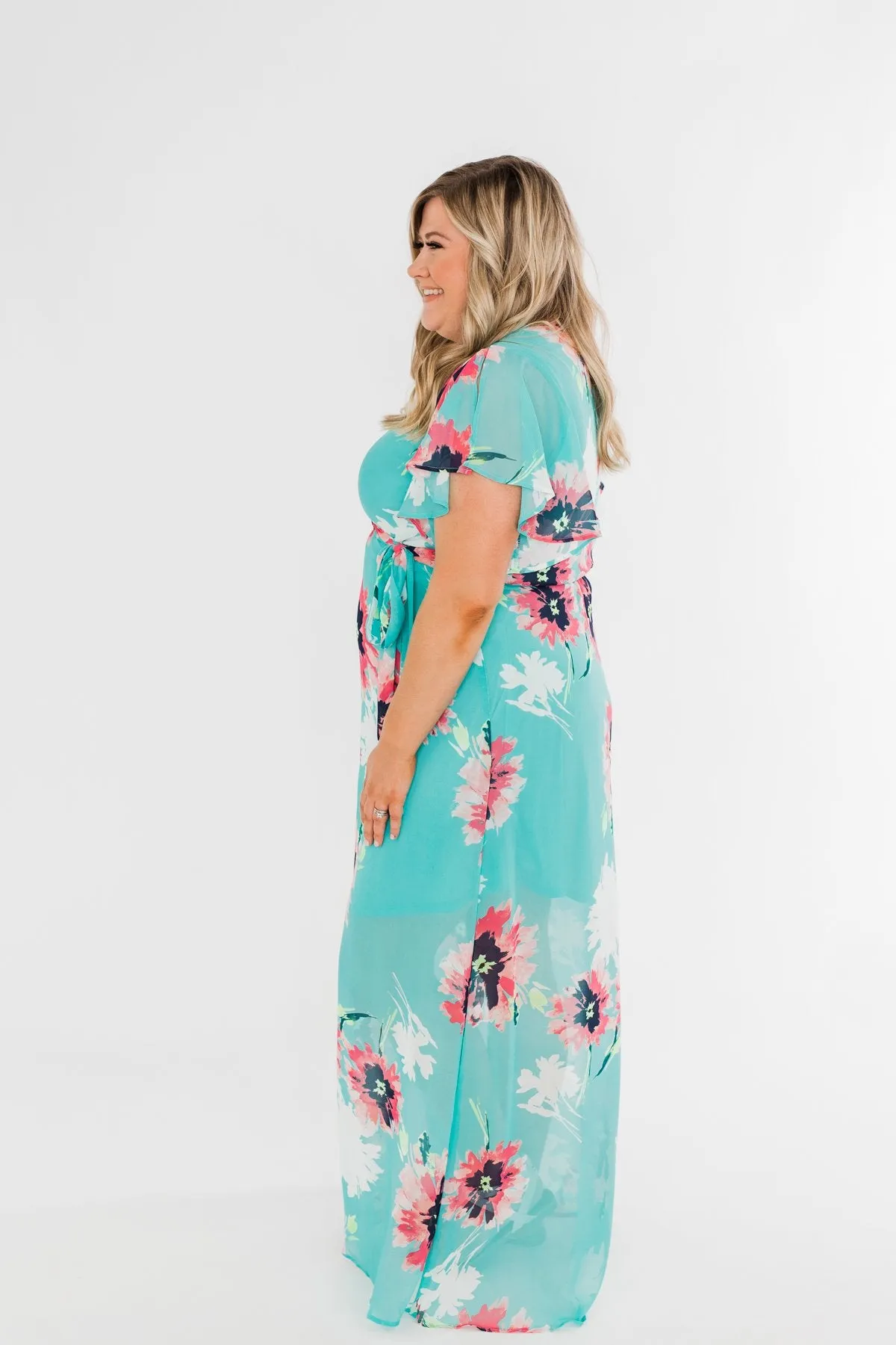 Inside The Dream Floral Maxi Dress- Mint