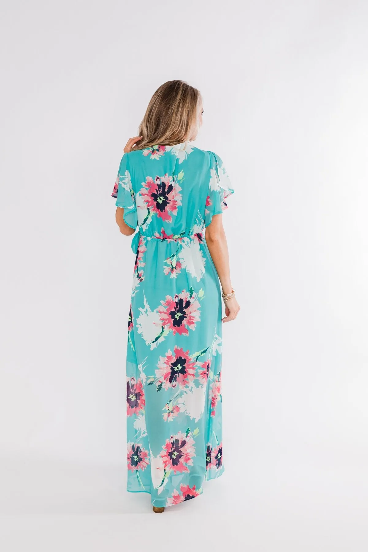 Inside The Dream Floral Maxi Dress- Mint