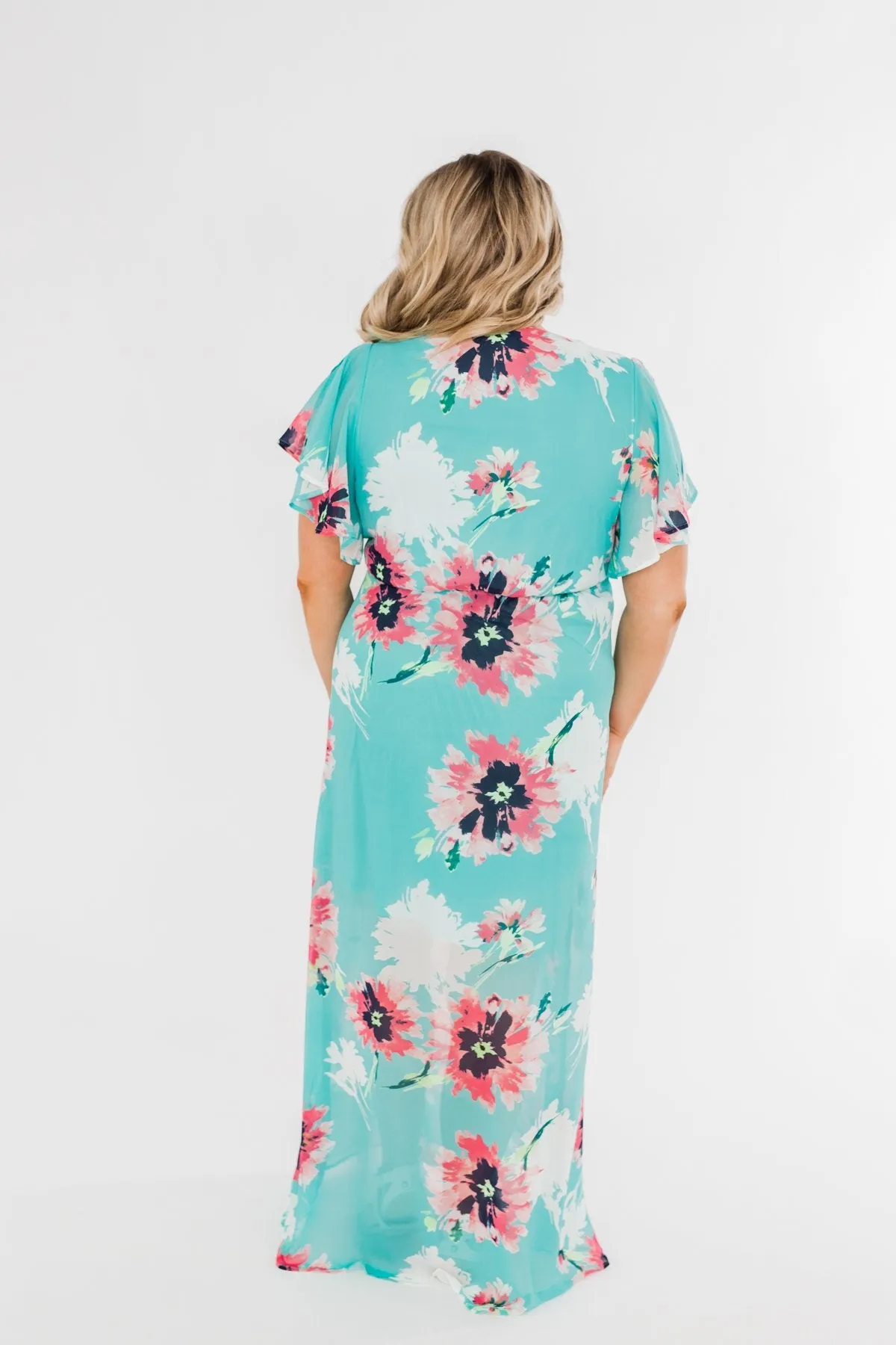 Inside The Dream Floral Maxi Dress- Mint