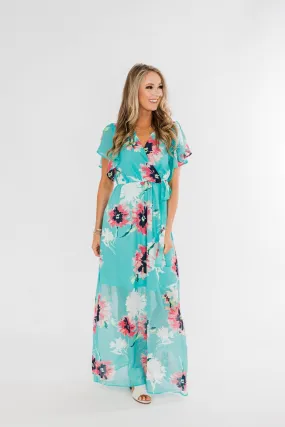 Inside The Dream Floral Maxi Dress- Mint