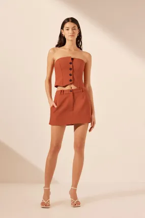 Irena Micro Mini Skirt - Brick Orange