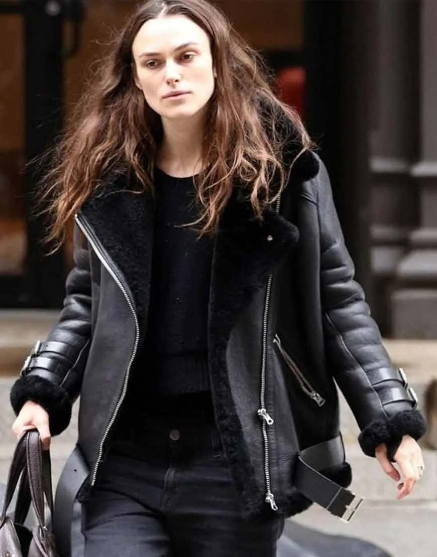 Keira Knightley B3 Black Aviator Jacket | Ujackets.com - 45% OFF