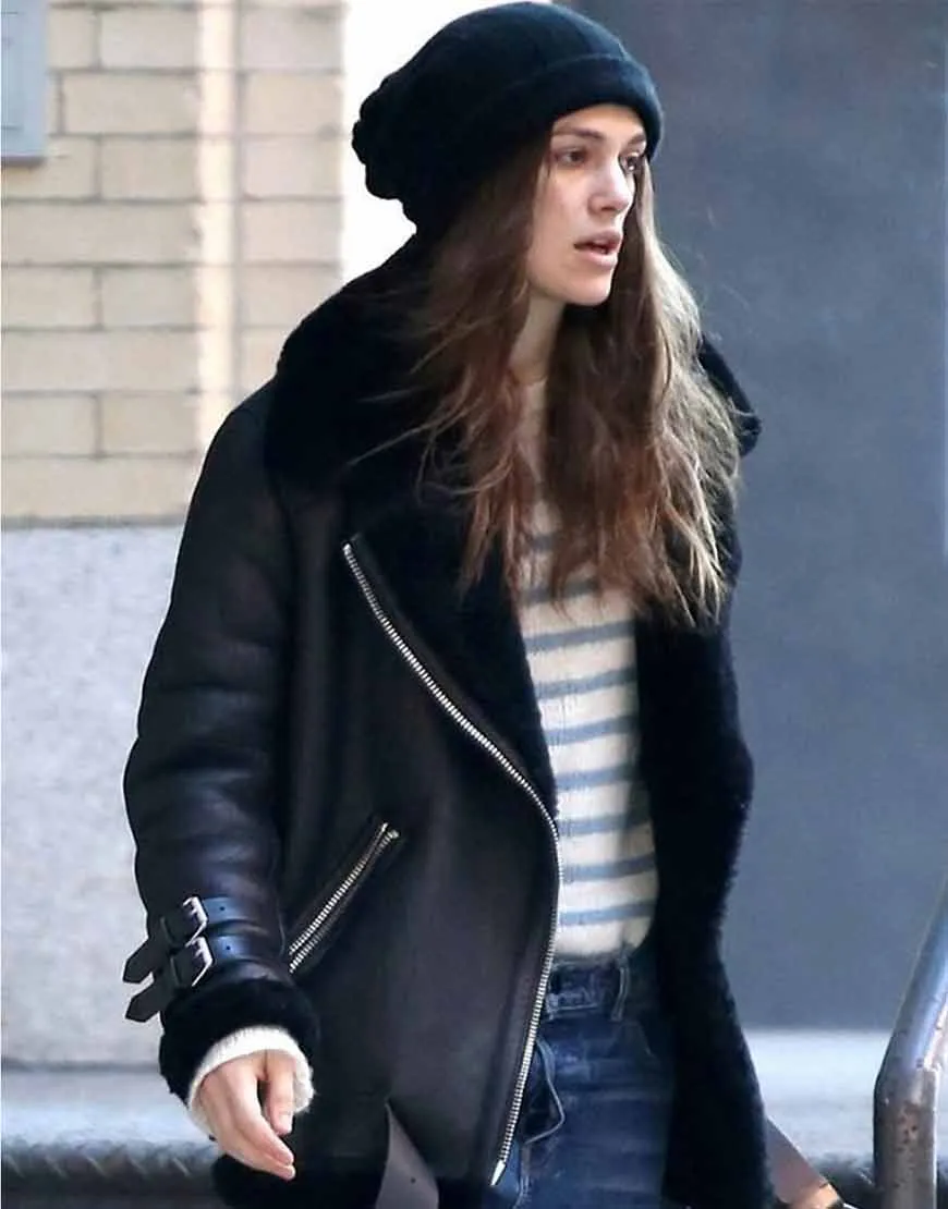 Keira Knightley B3 Black Aviator Jacket | Ujackets.com - 45% OFF