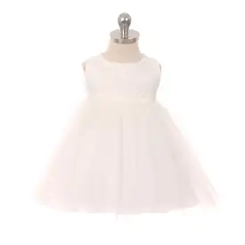 Kid's Dream Lace Illusion Baby Dress - Off White