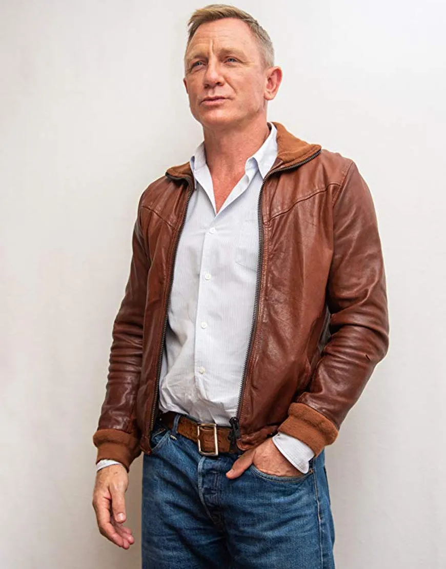 Knives Out Daniel Craig Jacket | Benoit Blanc Brown Leather Jacket