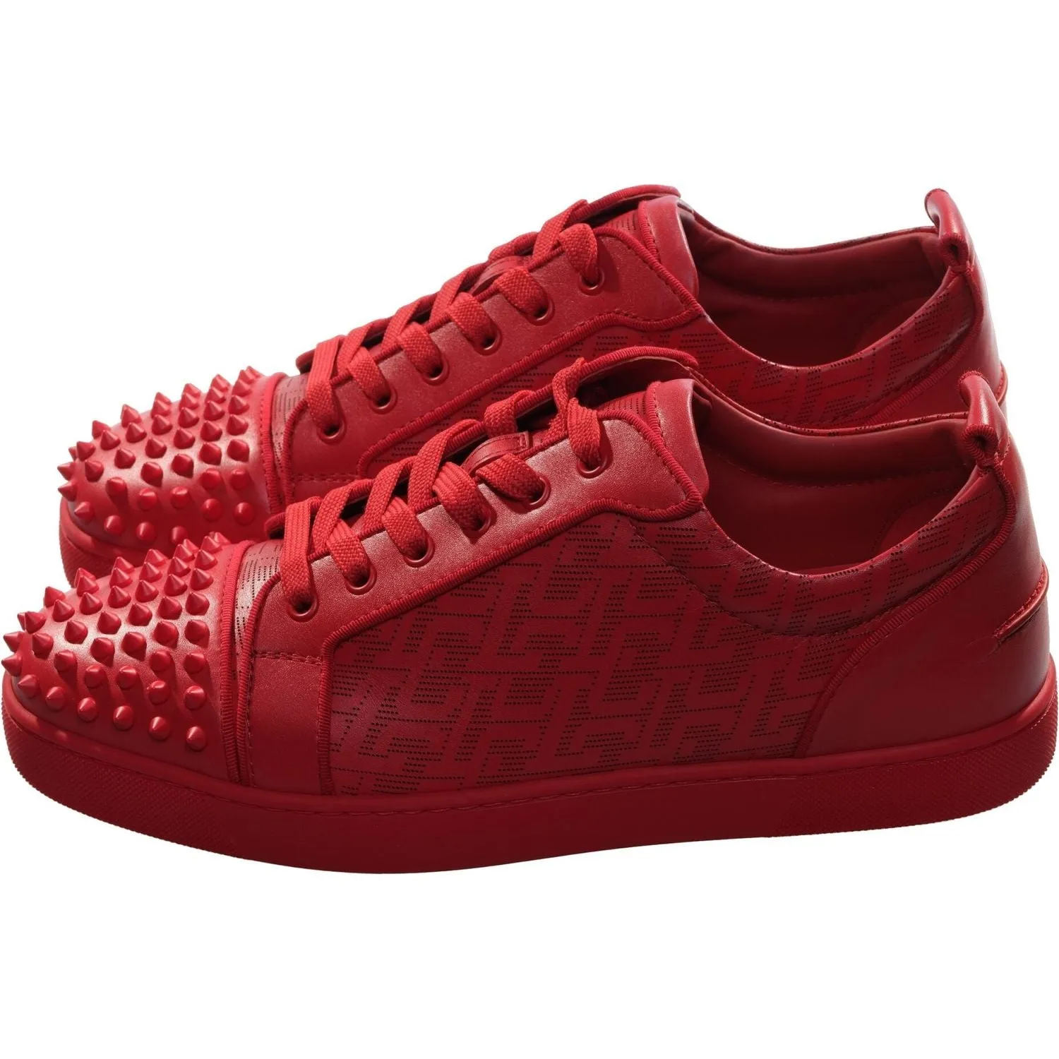 Louis Junior Spikes Orlato  Red Leather Sneakers