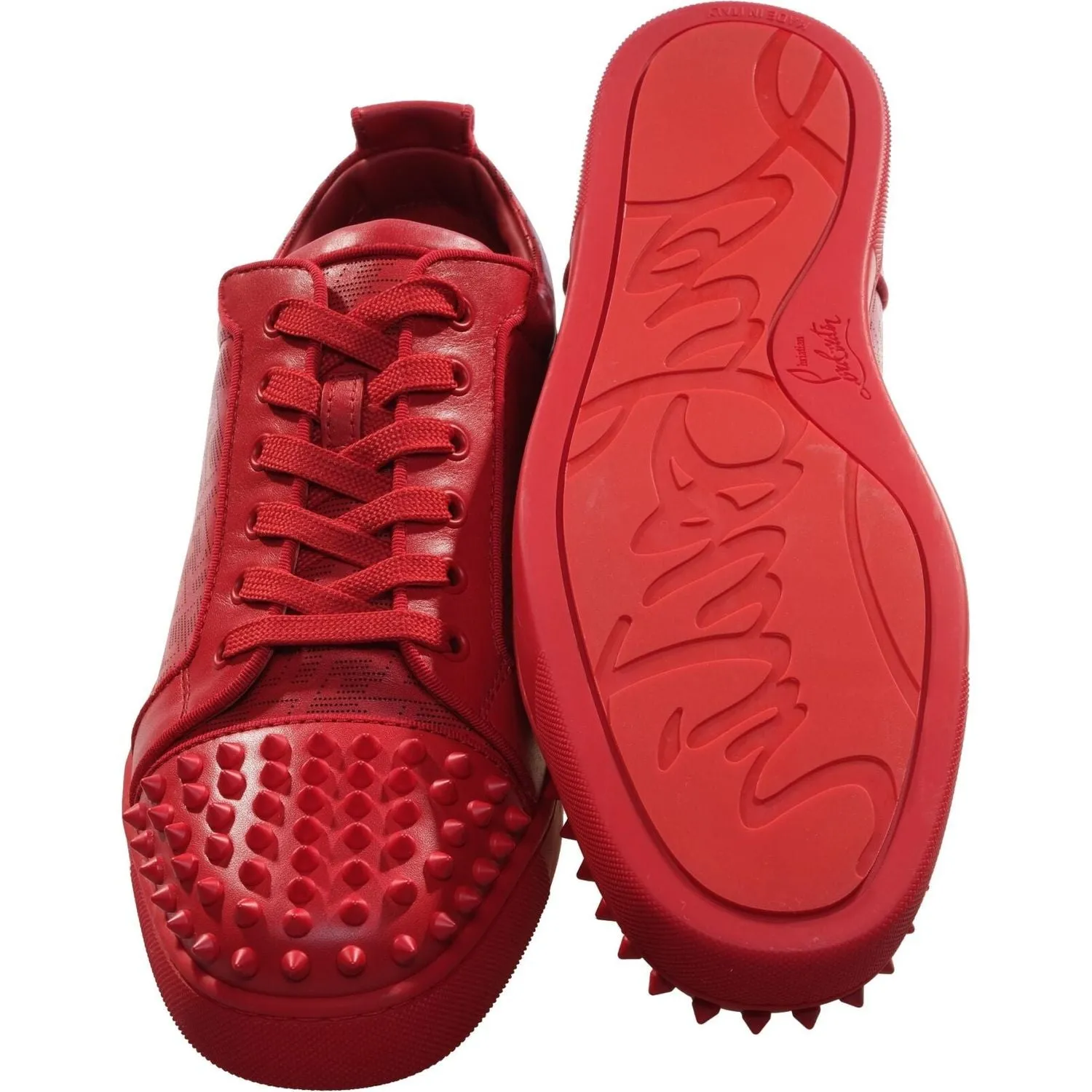 Louis Junior Spikes Orlato  Red Leather Sneakers