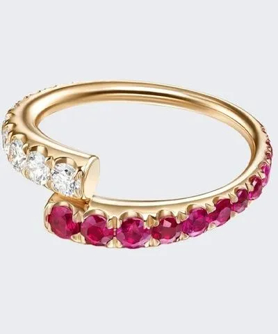 Melissa Kaye Ruby And Diamond Lola Ring 18k Pink Gold