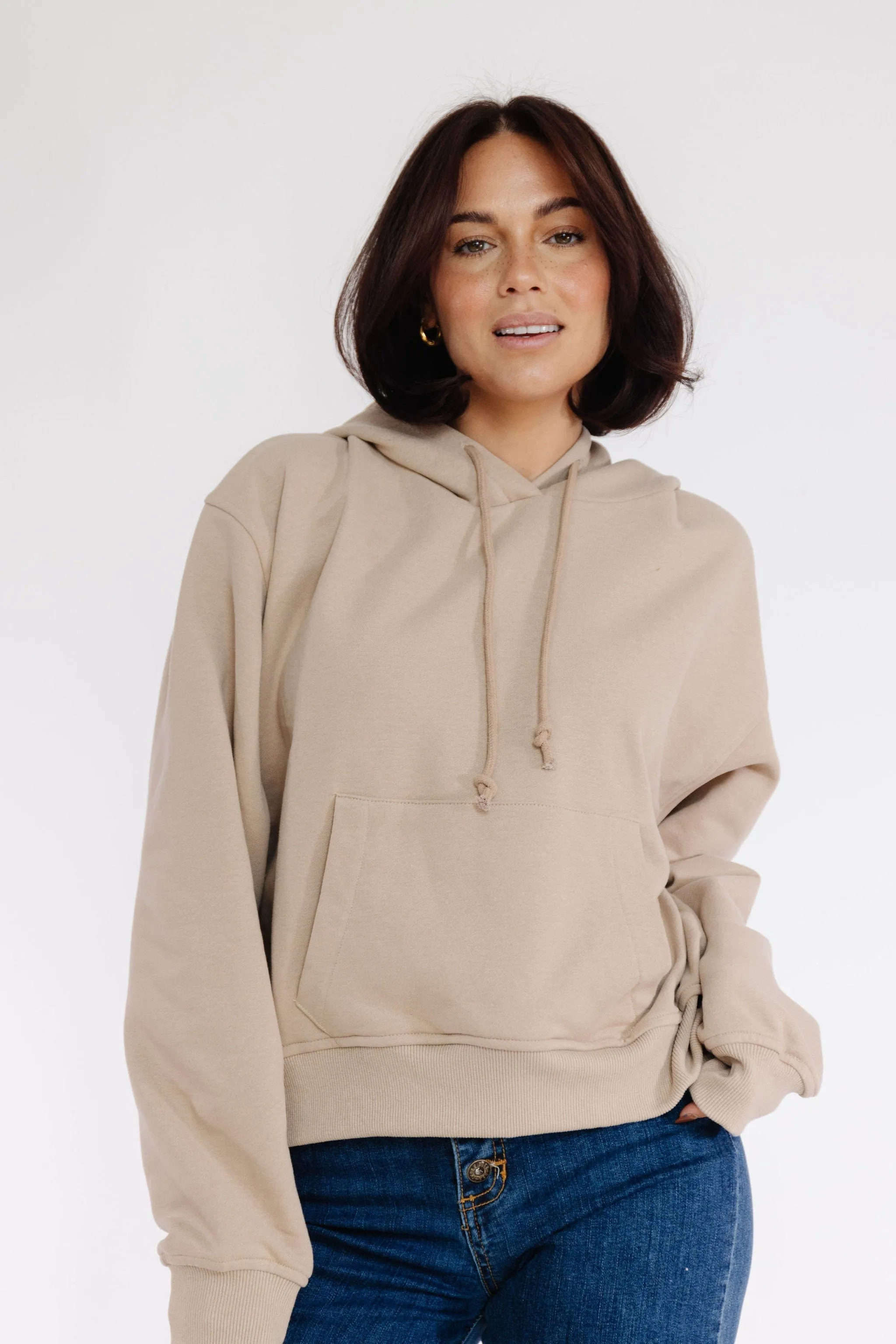 Monterey Hoodie Sweatshirt in Taupe