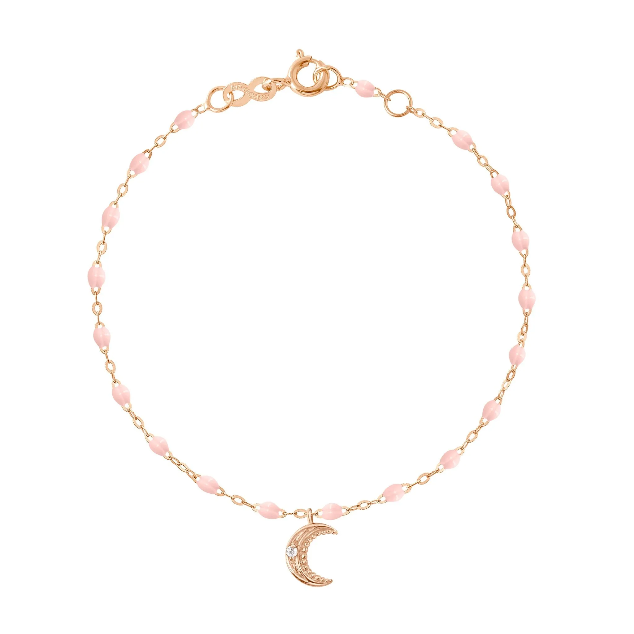 Petite Moon Classic Gigi Baby Pink diamond bracelet, Rose Gold, 6.7