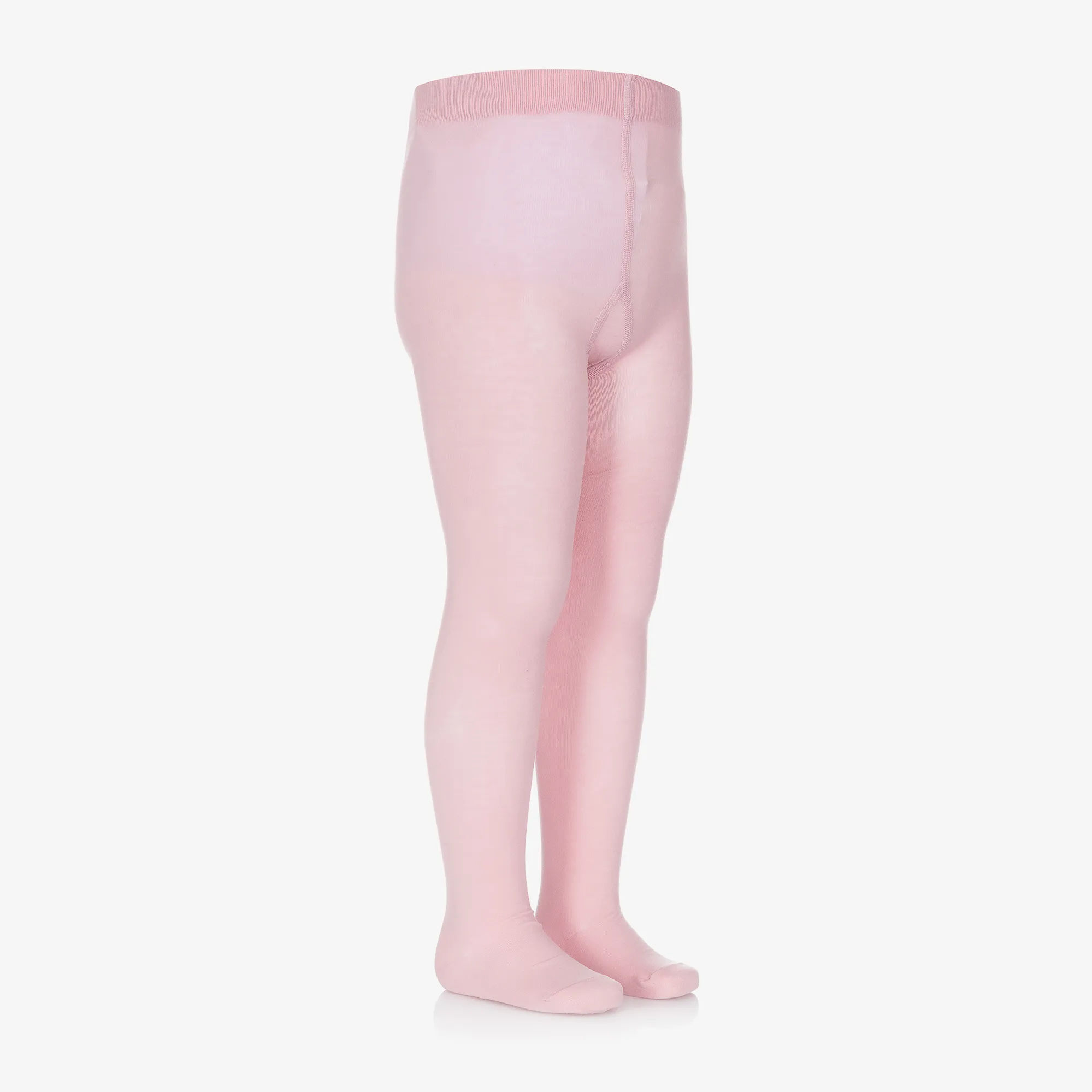 Pink Cotton Knit Tights