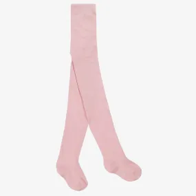 Pink Cotton Knit Tights