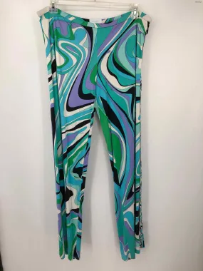 PUCCI Lt Blue Lavender Multi Silk Groovy Pattern Size 14  (L) Pants