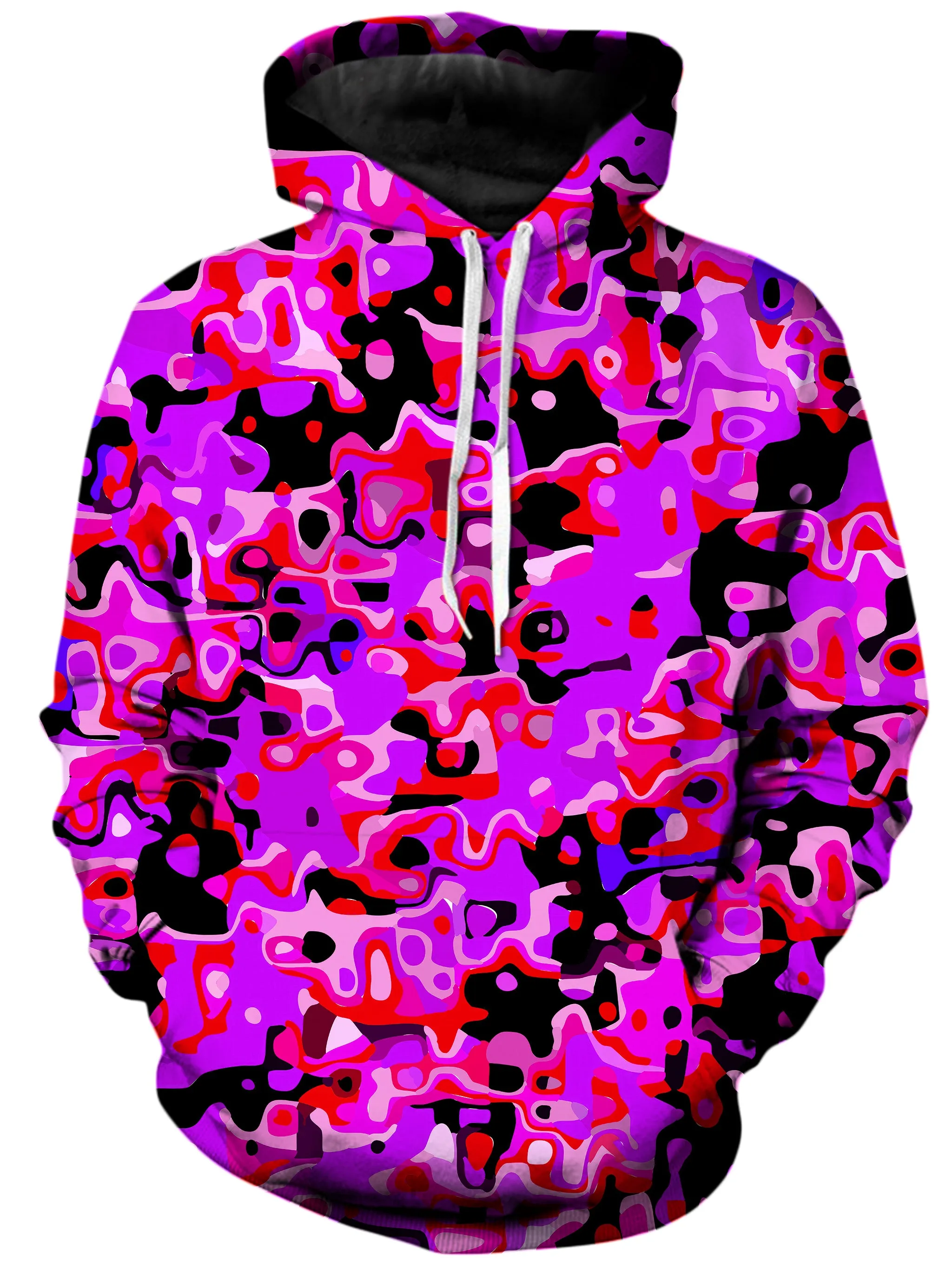 Purple Red and Black Rave Camo Melt Hoodie and Leggings Combo