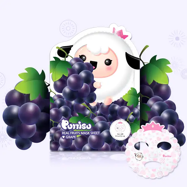 Puttisu Facial Mask Sheet- #Grape (pack of 5)