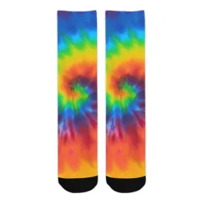 Rainbow Tie-Dye Smooth-Touch Unisex Crew Socks